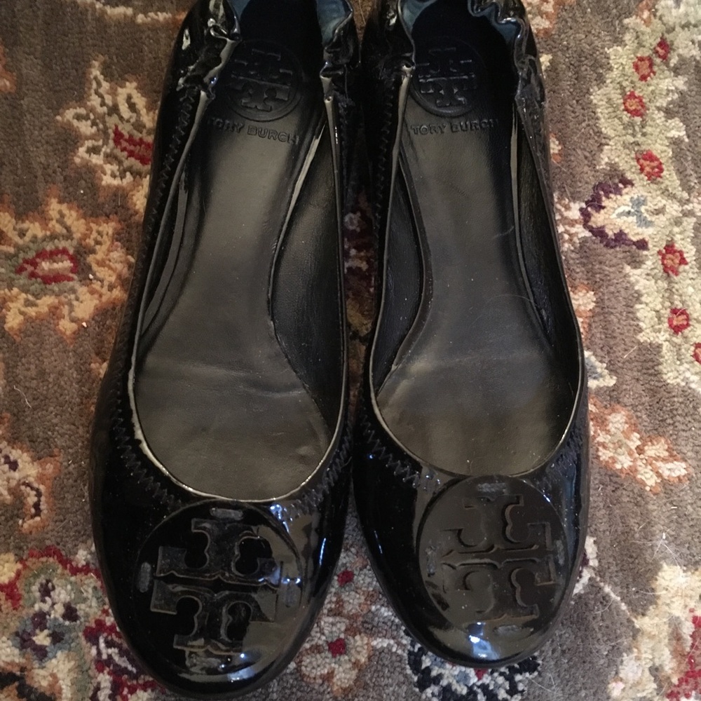 Black patent Tory Burch flats size 7.5